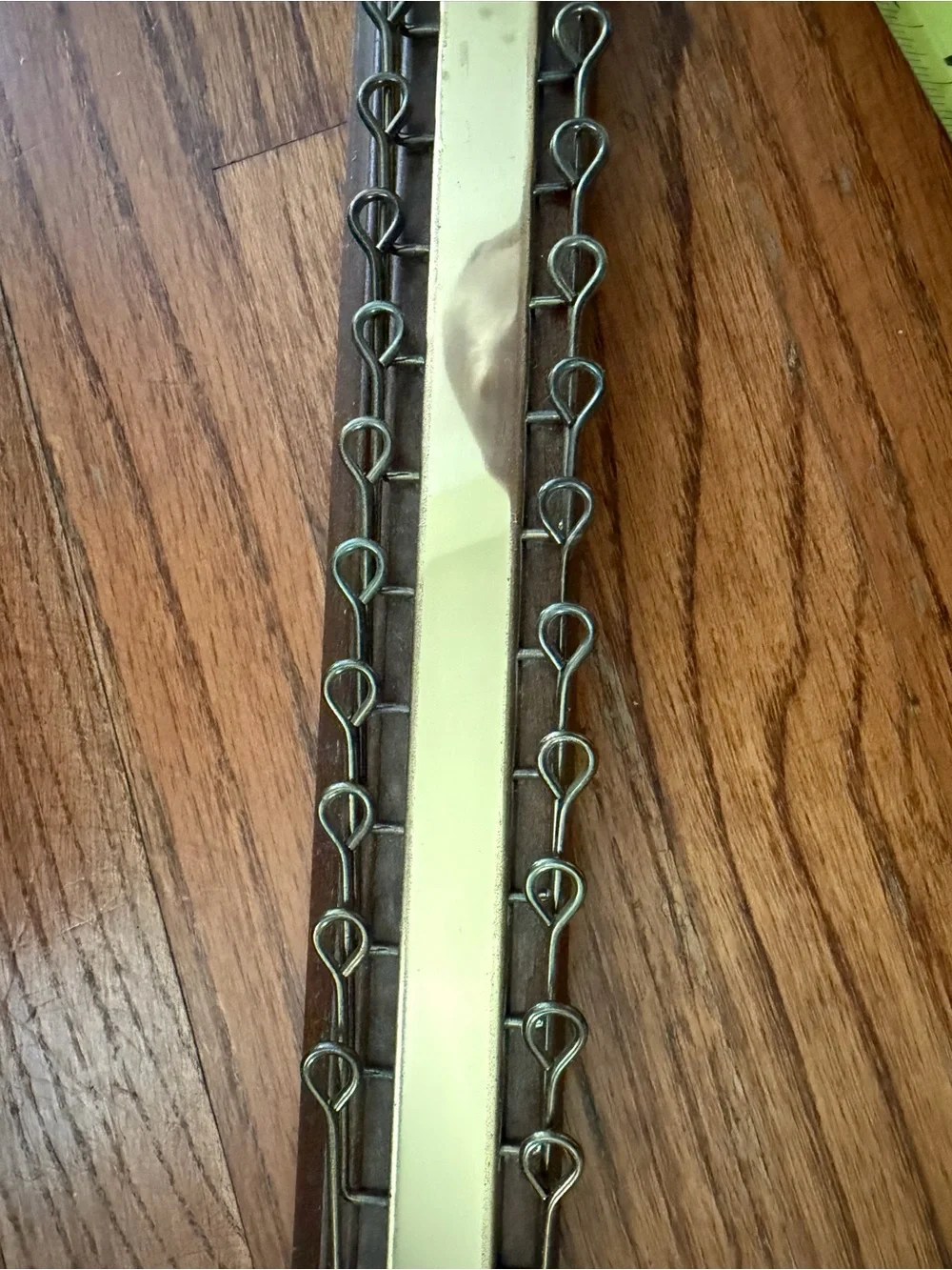 Vintage Wood & Brass Tie Scarf Belt Holder Rack Organizer Holds 24